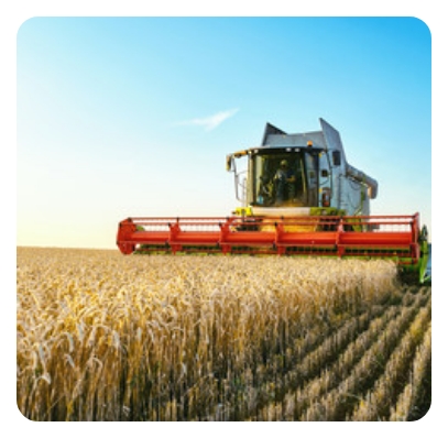 Bild eines Traktors auf dem Feld